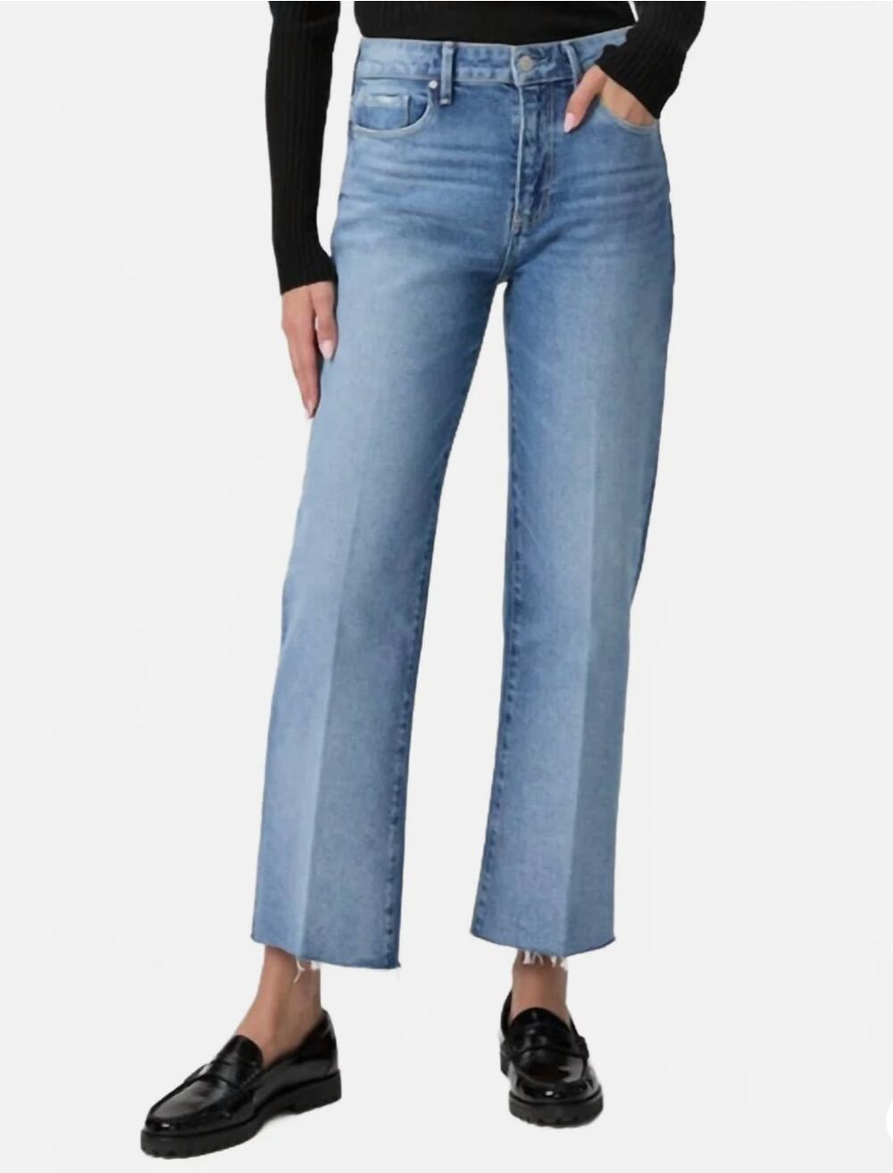PAIGE DENIM NWT Leenah Ankle Raw Hem Denim Jean in Walk of Fame // 31